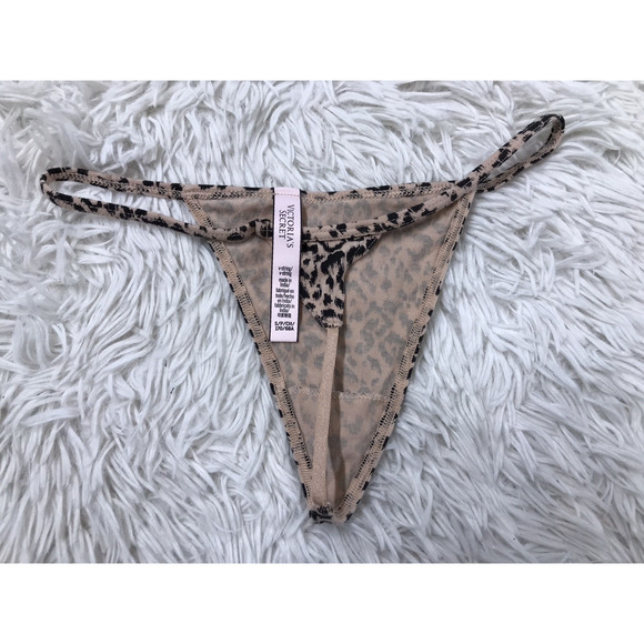 Rare Victoria's Secret Thong v-String Soft Cotton Panties CHEETAH Print Sm - Picture 4 of 5